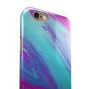 Marbleized Pink Ocean Blue v32 iPhone 6/6s or 6/6s Plus 2-Piece Hybrid INK-Fuzed Case