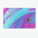 Marbleized Pink Ocean Blue v32 - Premium Protective Decal Skin-Kit for the Apple Credit Card