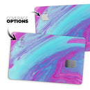 Marbleized Pink Ocean Blue v32 - Premium Protective Decal Skin-Kit for the Apple Credit Card