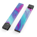 Marbleized Pink Ocean Blue v32 - Premium Decal Protective Skin-Wrap Sticker compatible with the Juul Labs vaping device