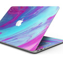 Marbleized Pink Ocean Blue v32 - Skin Decal Wrap Kit Compatible with the Apple MacBook Pro, Pro with Touch Bar or Air (11", 12", 13", 15" & 16" - All Versions Available)