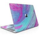 Marbleized Pink Ocean Blue v32 - Skin Decal Wrap Kit Compatible with the Apple MacBook Pro, Pro with Touch Bar or Air (11", 12", 13", 15" & 16" - All Versions Available)