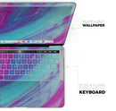 Marbleized Pink Ocean Blue v32 - Skin Decal Wrap Kit Compatible with the Apple MacBook Pro, Pro with Touch Bar or Air (11", 12", 13", 15" & 16" - All Versions Available)