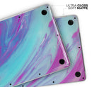 Marbleized Pink Ocean Blue v32 - Skin Decal Wrap Kit Compatible with the Apple MacBook Pro, Pro with Touch Bar or Air (11", 12", 13", 15" & 16" - All Versions Available)