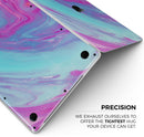 Marbleized Pink Ocean Blue v32 - Skin Decal Wrap Kit Compatible with the Apple MacBook Pro, Pro with Touch Bar or Air (11", 12", 13", 15" & 16" - All Versions Available)