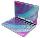 Marbleized Pink Ocean Blue v32 - Skin Decal Wrap Kit Compatible with the Apple MacBook Pro, Pro with Touch Bar or Air (11", 12", 13", 15" & 16" - All Versions Available)