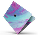 Marbleized Pink Ocean Blue v32 - Skin Decal Wrap Kit Compatible with the Apple MacBook Pro, Pro with Touch Bar or Air (11", 12", 13", 15" & 16" - All Versions Available)