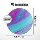 Marbleized Pink Ocean Blue v32// WaterProof Rubber Foam Backed Anti-Slip Mouse Pad for Home Work Office or Gaming Computer Desk