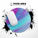 Marbleized Pink Ocean Blue v32// WaterProof Rubber Foam Backed Anti-Slip Mouse Pad for Home Work Office or Gaming Computer Desk