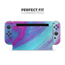 Marbleized Pink Ocean Blue v32 // Skin Decal Wrap Kit for Nintendo Switch Console & Dock, Joy-Cons, Pro Controller, Lite, 3DS XL, 2DS XL, DSi, or Wii - Vinyl Skin Wrap for Nintendo Switch 2, OLED, Lite, Pro Controller, Wii & Classic Handhelds