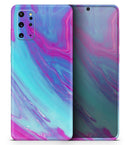 Marbleized Pink Ocean Blue v32 - Premium Vinyl Skin Decal for Samsung Galaxy S25 Ultra, S24, S23, S22 & All Galaxy S Models