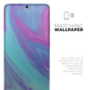 Marbleized Pink Ocean Blue v32 - Premium Vinyl Skin Decal for Samsung Galaxy S25 Ultra, S24, S23, S22 & All Galaxy S Models