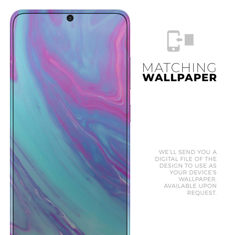 Marbleized Pink Ocean Blue v32 - Skin-Kit for the Samsung Galaxy S-Series S20, S20 Plus, S20 Ultra , S10 & others (All Galaxy Devices Available)