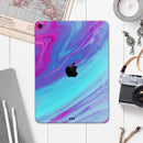 Marbleized Pink Ocean Blue v32 - Full Body Skin Decal for the Apple iPad Pro 12.9", 11", 10.5", 9.7", Air or Mini (All Models Available)