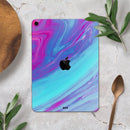 Marbleized Pink Ocean Blue v32 - Full Body Skin Decal for the Apple iPad Pro 12.9", 11", 10.5", 9.7", Air or Mini (All Models Available)