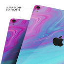 Marbleized Pink Ocean Blue v32 - Full Body Skin Decal for the Apple iPad Pro 12.9", 11", 10.5", 9.7", Air or Mini (All Models Available)