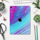 Marbleized Pink Ocean Blue v32 - Full Body Skin Decal for the Apple iPad Pro 12.9", 11", 10.5", 9.7", Air or Mini (All Models Available)