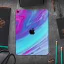 Marbleized Pink Ocean Blue v32 - Full Body Skin Decal for the Apple iPad Pro 12.9", 11", 10.5", 9.7", Air or Mini (All Models Available)