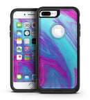Marbleized Pink Ocean Blue v32 - iPhone 7 or 7 Plus Commuter Case Skin Kit