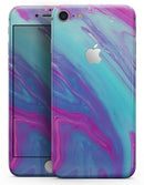 Marbleized Pink Ocean Blue v32 - Skin-kit for the iPhone 8 or 8 Plus