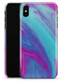 Marbleized Pink Ocean Blue v32 - iPhone X Clipit Case