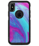 Marbleized Pink Ocean Blue v32 - iPhone X OtterBox Case & Skin Kits
