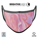 Marbleized Pink Paradise - Made in USA Mouth Cover Unisex Anti-Dust Cotton Blend Reusable & Washable Face Mask with Adjustable Sizing for Adult or Child