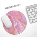 Marbleized Pink Paradise// WaterProof Rubber Foam Backed Anti-Slip Mouse Pad for Home Work Office or Gaming Computer Desk