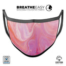 Marbleized Pink Paradise V2 - Made in USA Mouth Cover Unisex Anti-Dust Cotton Blend Reusable & Washable Face Mask with Adjustable Sizing for Adult or Child