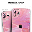 Marbleized Pink Paradise V2 - Vinyl Skin Wrap for iPhone 17 Pro Max, 17 Pro, 17 Air, 17, 16 & All Models — Soft Matte or Ultra Gloss