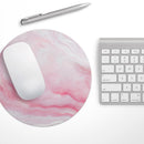 Marbleized Pink Paradise V4// WaterProof Rubber Foam Backed Anti-Slip Mouse Pad for Home Work Office or Gaming Computer Desk