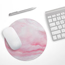 Marbleized Pink Paradise V4// WaterProof Rubber Foam Backed Anti-Slip Mouse Pad for Home Work Office or Gaming Computer Desk