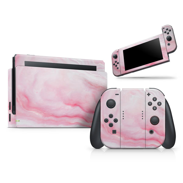 Marbleized Pink Paradise V4 // Skin Decal Wrap Kit for Nintendo Switch Console & Dock, Joy-Cons, Pro Controller, Lite, 3DS XL, 2DS XL, DSi, or Wii