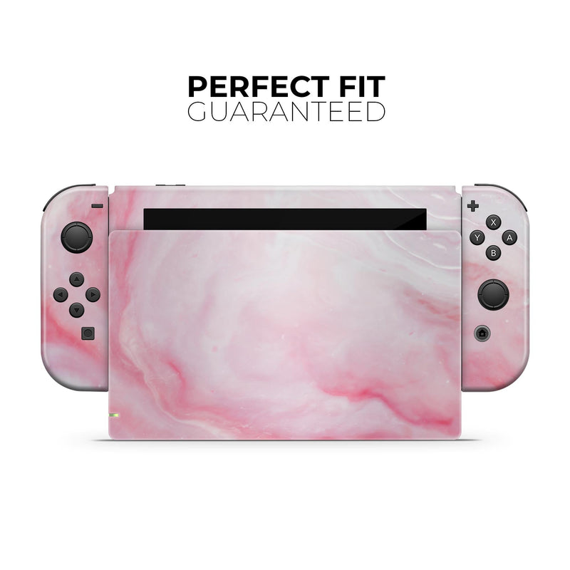 Marbleized Pink Paradise V4 // Skin Decal Wrap Kit for Nintendo Switch Console & Dock, Joy-Cons, Pro Controller, Lite, 3DS XL, 2DS XL, DSi, or Wii