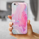 Marbleized Pink Paradise V5 iPhone 6/6s or 6/6s Plus 2-Piece Hybrid INK-Fuzed Case