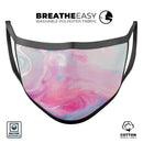 Marbleized Pink Paradise V5 - Made in USA Mouth Cover Unisex Anti-Dust Cotton Blend Reusable & Washable Face Mask with Adjustable Sizing for Adult or Child