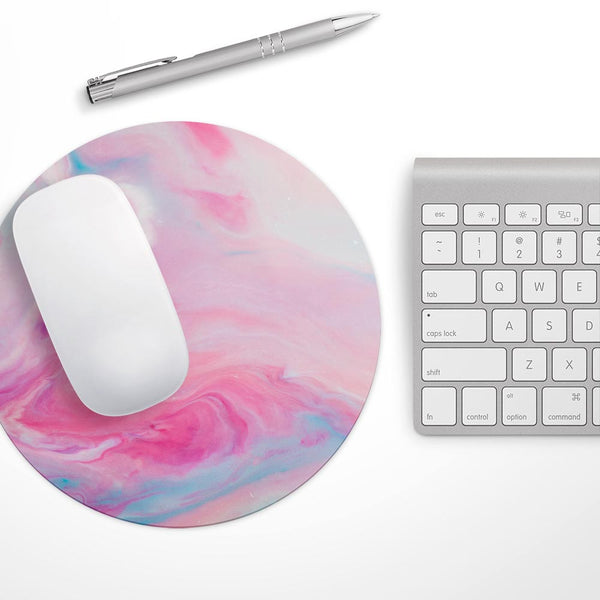 Marbleized Pink Paradise V5// WaterProof Rubber Foam Backed Anti-Slip Mouse Pad for Home Work Office or Gaming Computer Desk