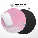 Marbleized Pink Paradise V7// WaterProof Rubber Foam Backed Anti-Slip Mouse Pad for Home Work Office or Gaming Computer Desk