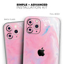 Marbleized Pink Paradise V7 - Protective Skin Wrap & Decal – Compatible with iPhone SE to iPhone 17 Pro Max (All Models)
