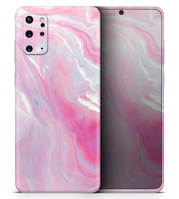 Marbleized Pink Paradise V8 - Skin-Kit for the Samsung Galaxy S-Series S20, S20 Plus, S20 Ultra , S10 & others (All Galaxy Devices Available)