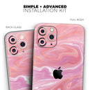Marbleized Pink Paradise - Vinyl Skin Wrap for iPhone 17 Pro Max, 17 Pro, 17 Air, 17, 16 & All Models — Soft Matte or Ultra Gloss