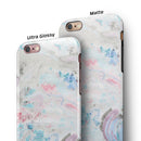 Marbleized Pink and Blue Blotch iPhone 6/6s or 6/6s Plus 2-Piece Hybrid INK-Fuzed Case