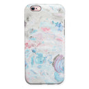 Marbleized Pink and Blue Blotch iPhone 6/6s or 6/6s Plus 2-Piece Hybrid INK-Fuzed Case