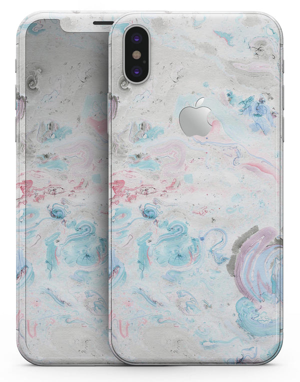Marbleized Pink and Blue Blotch - iPhone X Skin-Kit
