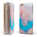 Marbleized Pink and Blue Paradise V322 iPhone 6/6s or 6/6s Plus 2-Piece Hybrid INK-Fuzed Case