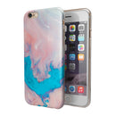 Marbleized Pink and Blue Paradise V322 iPhone 6/6s or 6/6s Plus 2-Piece Hybrid INK-Fuzed Case