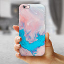 Marbleized Pink and Blue Paradise V322 iPhone 6/6s or 6/6s Plus 2-Piece Hybrid INK-Fuzed Case