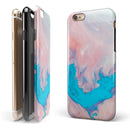 Marbleized Pink and Blue Paradise V322 iPhone 6/6s or 6/6s Plus 2-Piece Hybrid INK-Fuzed Case