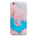 Marbleized Pink and Blue Paradise V322 iPhone 6/6s or 6/6s Plus 2-Piece Hybrid INK-Fuzed Case