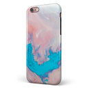 Marbleized Pink and Blue Paradise V322 iPhone 6/6s or 6/6s Plus 2-Piece Hybrid INK-Fuzed Case